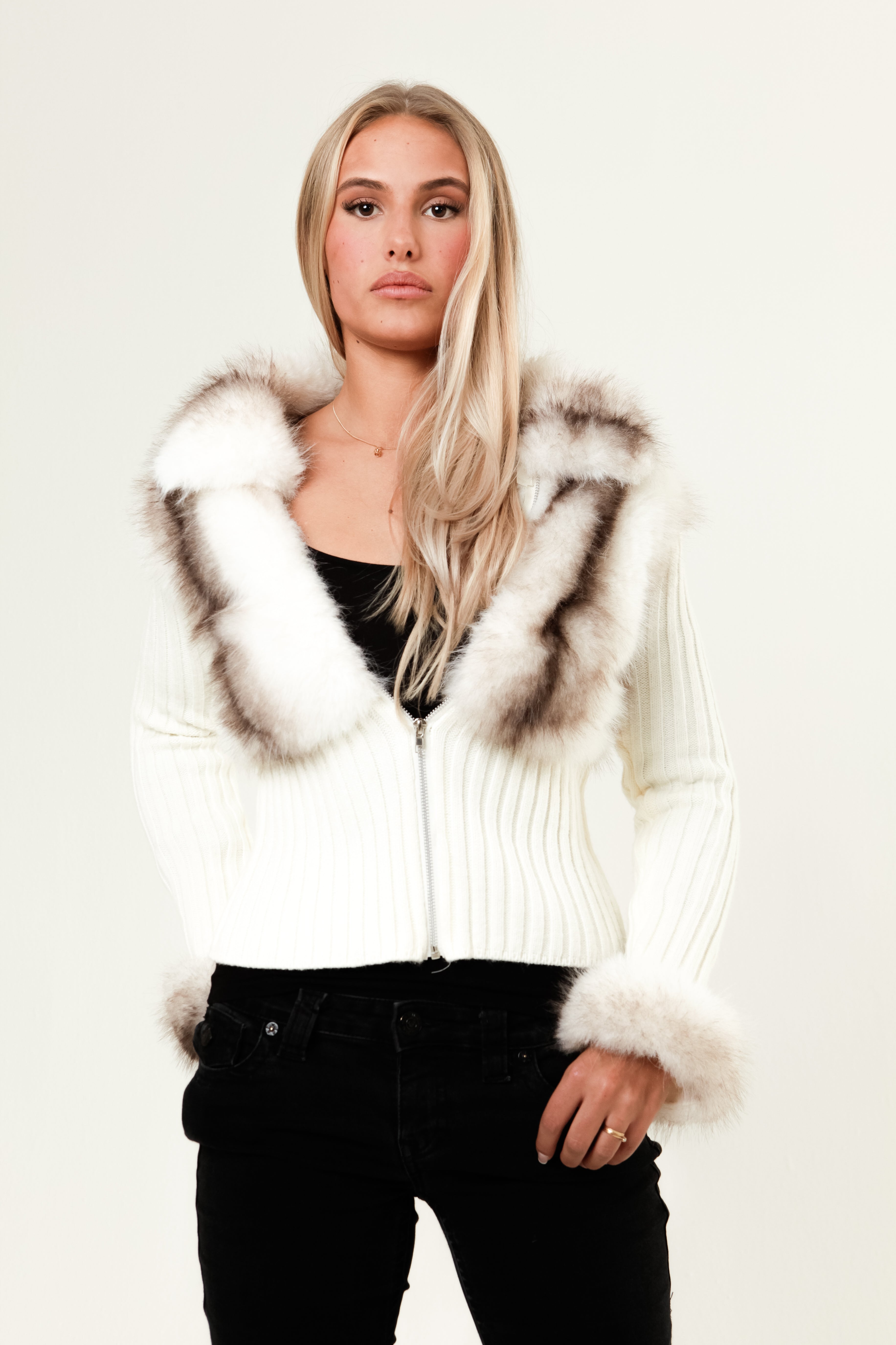 Ivory Fur Cardigan